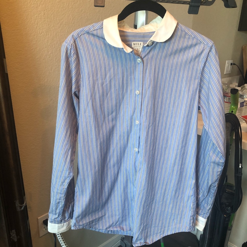 Kule button down Emory Cotton Striped Blouse